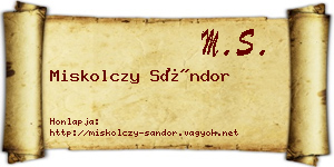 Miskolczy Sándor névjegykártya